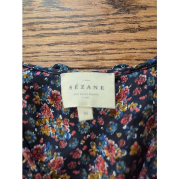 Sezane Celine purple with floral print blouse sz 36 US 4 - Picture 3 of 5